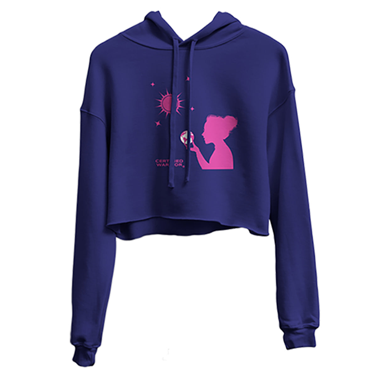 WORLD AT YOUR FINGERTIPS CROP HOODIE