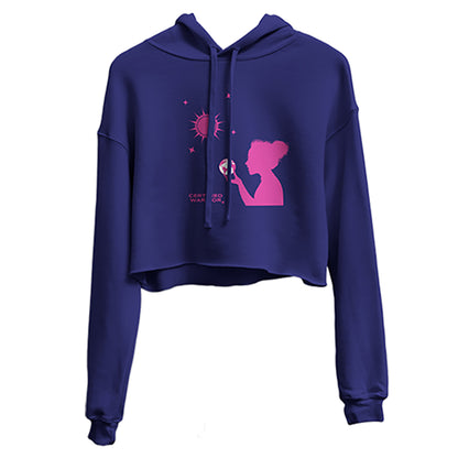WORLD AT YOUR FINGERTIPS CROP HOODIE