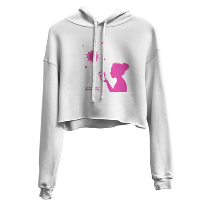WORLD AT YOUR FINGERTIPS CROP HOODIE