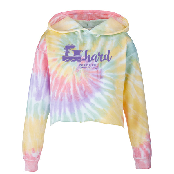 RAINBOW TRAIN HARD CROP HOODIE